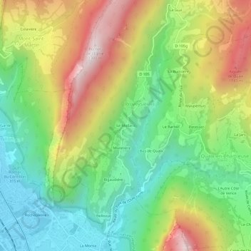 Le Mollard topographic map, elevation, terrain