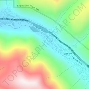 East Vail Falls topographic map, elevation, terrain