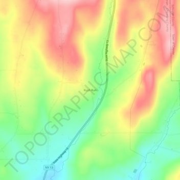 Rush Run topographic map, elevation, terrain