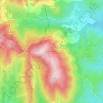 Prato Soprano topographic map, elevation, terrain