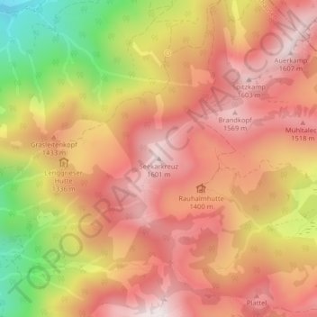Seekarkreuz topographic map, elevation, terrain
