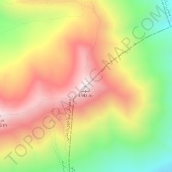 Sahand topographic map, elevation, terrain