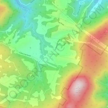 Collinsvale topographic map, elevation, terrain