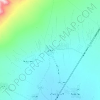 خرقان topographic map, elevation, terrain