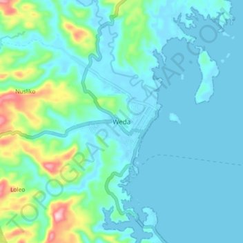 Weda topographic map, elevation, terrain