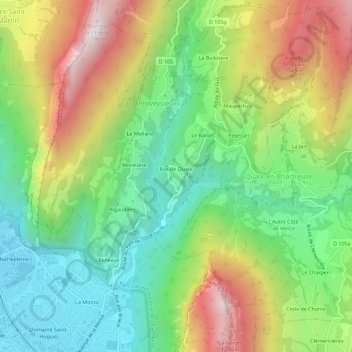 Aujardière topographic map, elevation, terrain