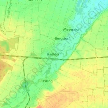 Radldorf topographic map, elevation, terrain