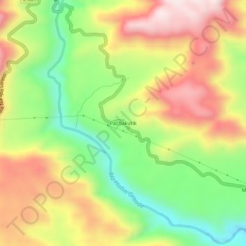 Pachakutik topographic map, elevation, terrain