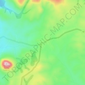 Likok topographic map, elevation, terrain