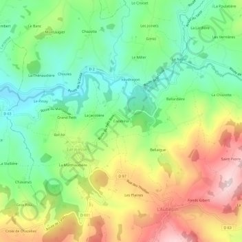 Carabina topographic map, elevation, terrain