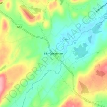 Kilmacrennan topographic map, elevation, terrain
