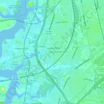Portlock topographic map, elevation, terrain