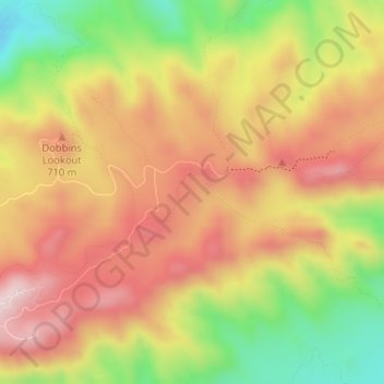 Chinese Wall topographic map, elevation, terrain