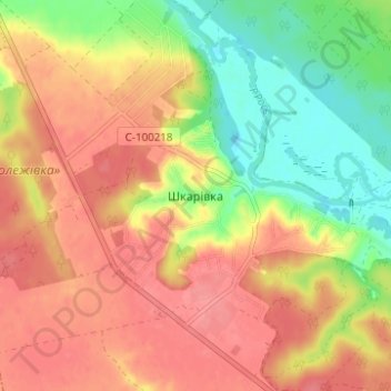 Shkarivka topographic map, elevation, terrain