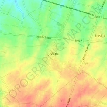 Jeneffe topographic map, elevation, terrain