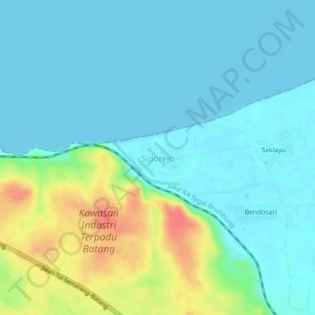 Sidorejo topographic map, elevation, terrain