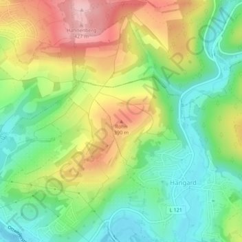 Rohn topographic map, elevation, terrain