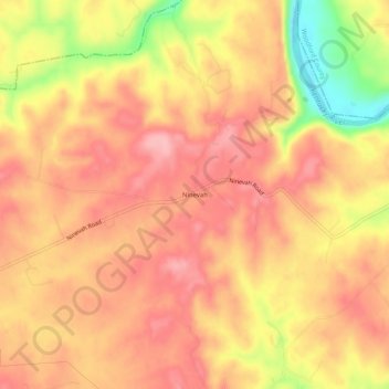 Ninevah topographic map, elevation, terrain