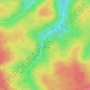 Gibralter Rock topographic map, elevation, terrain