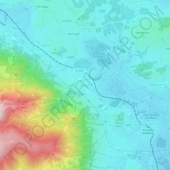 Kappel topographic map, elevation, terrain
