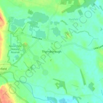 Thornborough topographic map, elevation, terrain