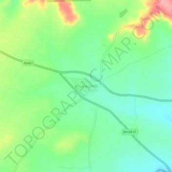 Kharwandi topographic map, elevation, terrain