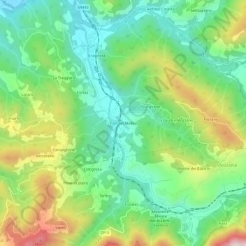 Pian del Molino topographic map, elevation, terrain