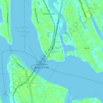 Kumbalam topographic map, elevation, terrain