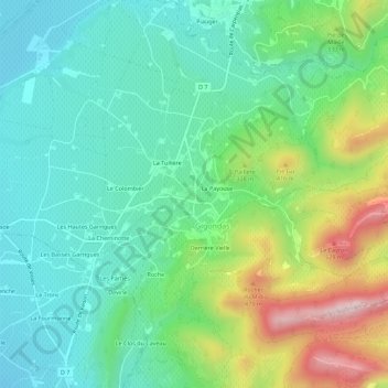 Charençon topographic map, elevation, terrain