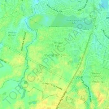 Bojong Nangka topographic map, elevation, terrain