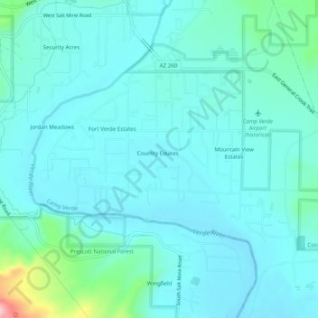 Paradise Acres topographic map, elevation, terrain