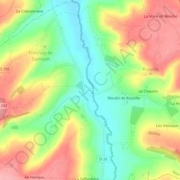 Fort Fresnay topographic map, elevation, terrain