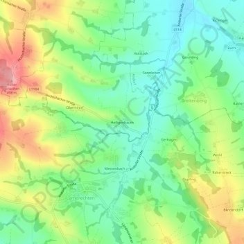 Heiligenbaum topographic map, elevation, terrain