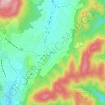Le Vignal topographic map, elevation, terrain