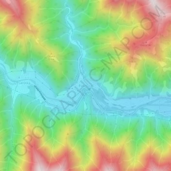 Păscoaia topographic map, elevation, terrain