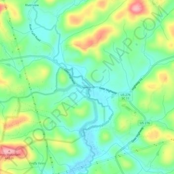 Cleveland topographic map, elevation, terrain