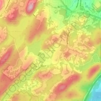 Fayson Lakes topographic map, elevation, terrain
