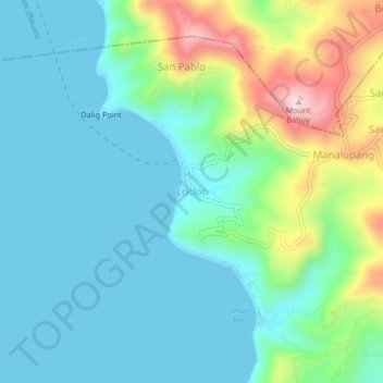 Locloc topographic map, elevation, terrain