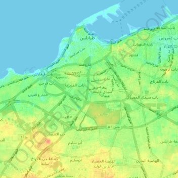 Bab Akara topographic map, elevation, terrain