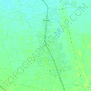 Ghamra topographic map, elevation, terrain