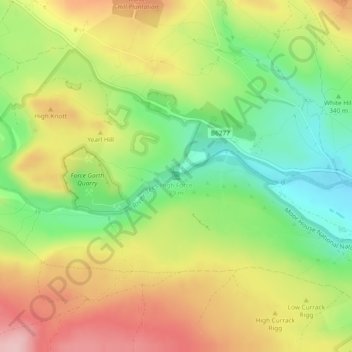 High Force topographic map, elevation, terrain