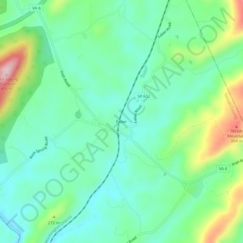 Faber topographic map, elevation, terrain