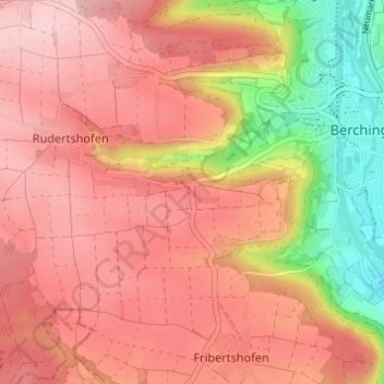 Wirbertshofen topographic map, elevation, terrain