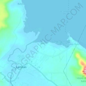 Bato topographic map, elevation, terrain