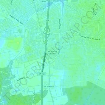 Battlewood Meadows topographic map, elevation, terrain