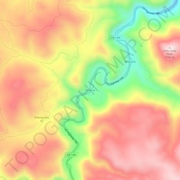 Victoria topographic map, elevation, terrain