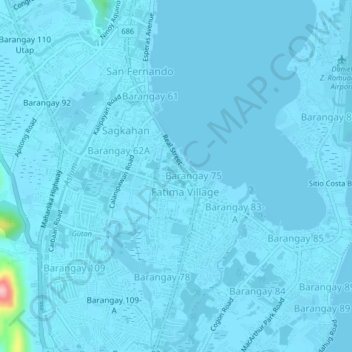 Barangay 76 topographic map, elevation, terrain