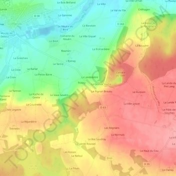 L'Aumelle topographic map, elevation, terrain