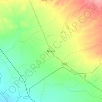 Belaiba topographic map, elevation, terrain