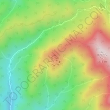 Parson High Top topographic map, elevation, terrain